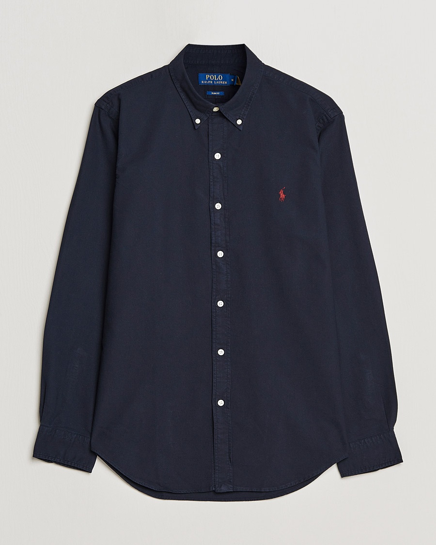 Herre | Casual | Polo Ralph Lauren | Slim Fit Garment Dyed Oxford Shirt Navy