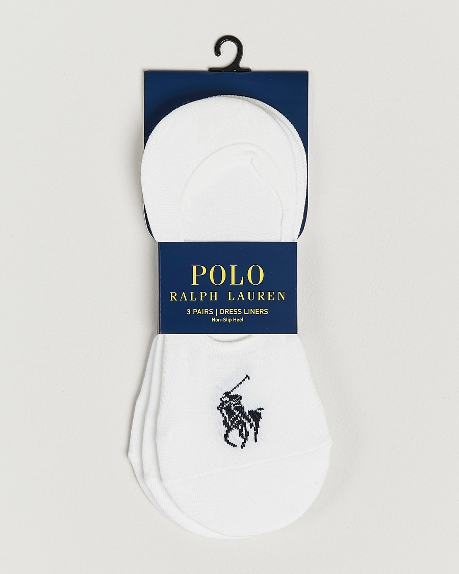 Polo Ralph Lauren 3-Pack No Show Big Pony Pony Socks White – Hvit