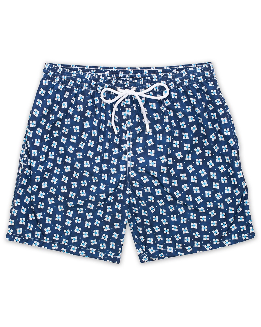  Square Print Swim Shorts Navy