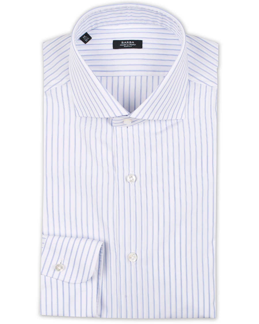  Napoli Slim Fit Classic Stripe Shirt White/Blue