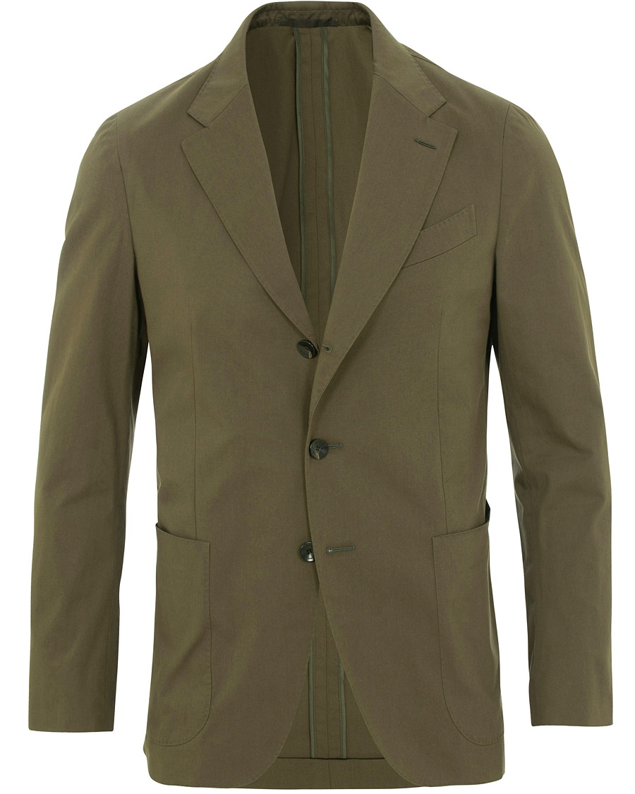 Cotton Stretch Blazer Olive Green