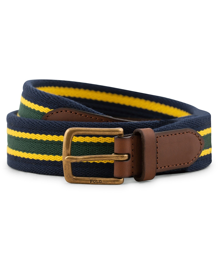  Tab Front Web Belt Navy Stripe