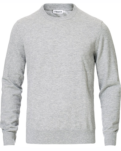  |  Cotton Merino Basic Sweater Light Grey Melange
