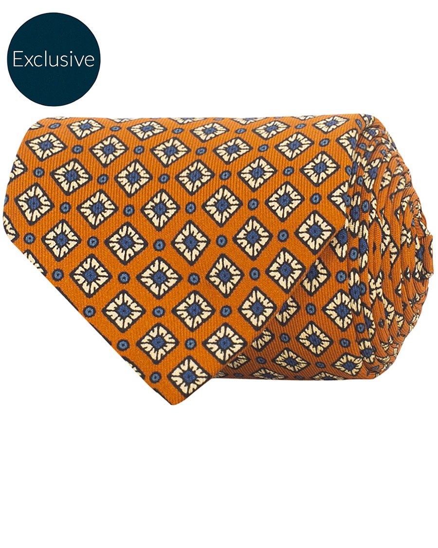 Herre | | Drake's | MTO Silk 8 cm Tie Rust