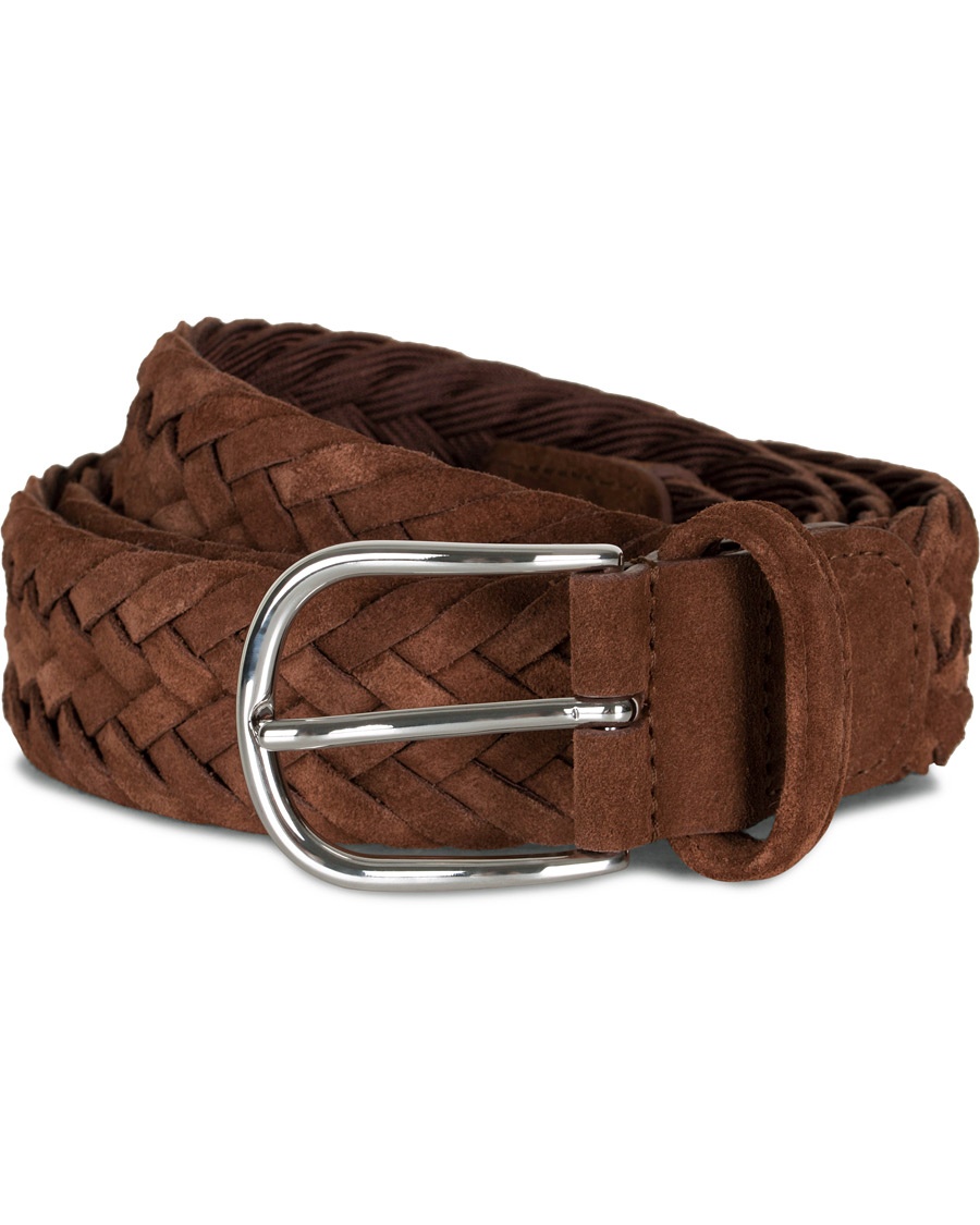  Woven Suede 3,5 cm Belt Light Brown