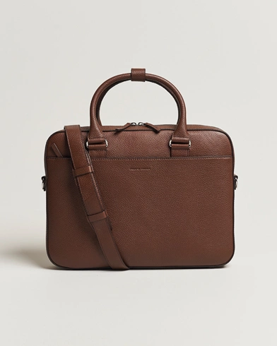 Herre | Business & Beyond | Tiger of Sweden | Bosun Grained Leather Briefcase Brown