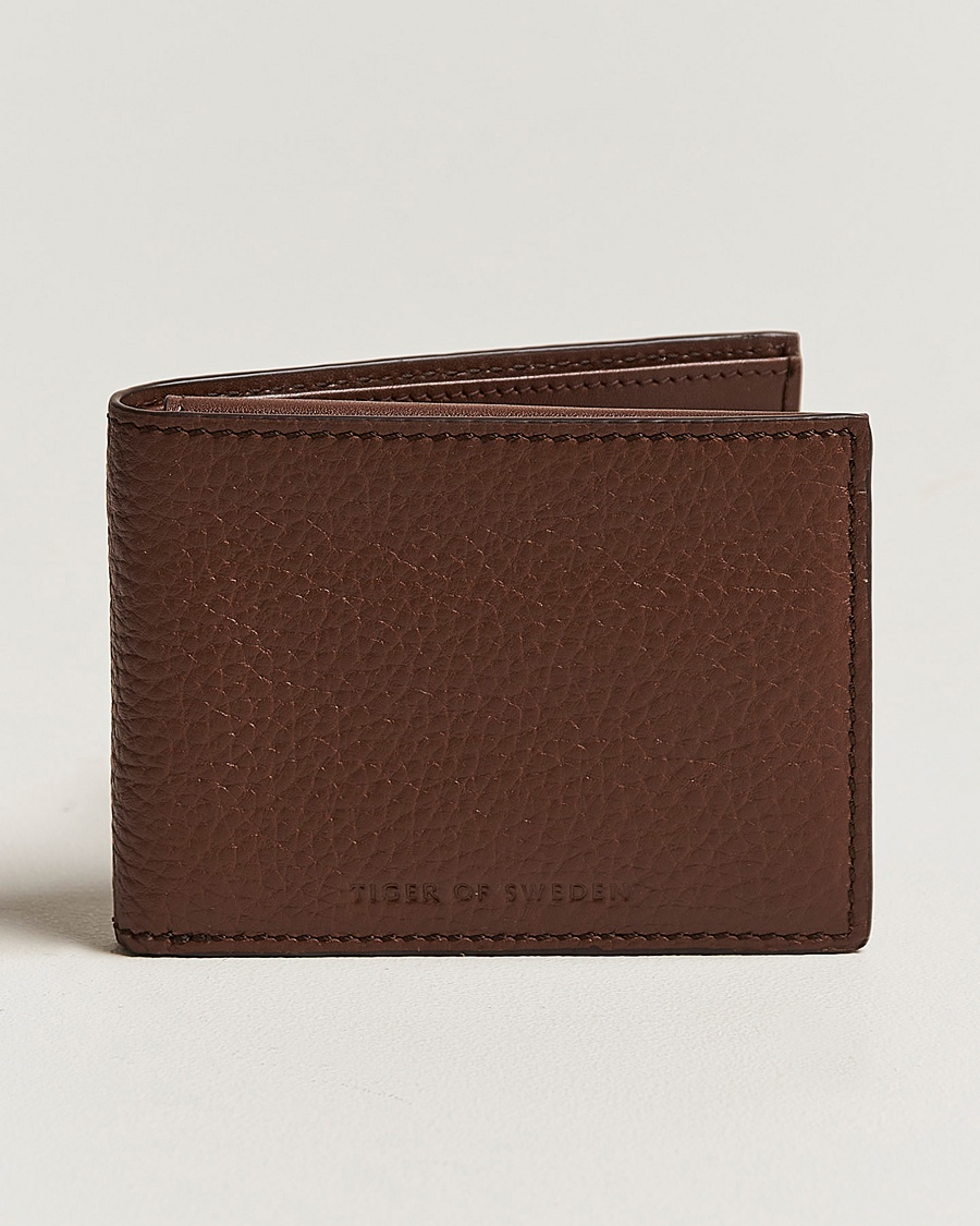 Herre | Vanlige lommebøker | Tiger of Sweden | Wrene Grained Leather Wallet Brown