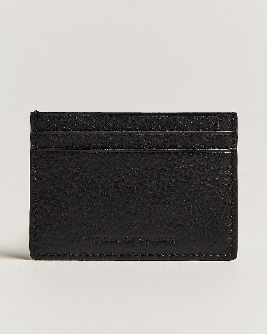 Tiger of Sweden Wake Grained Leather Cardholder Black – Svart