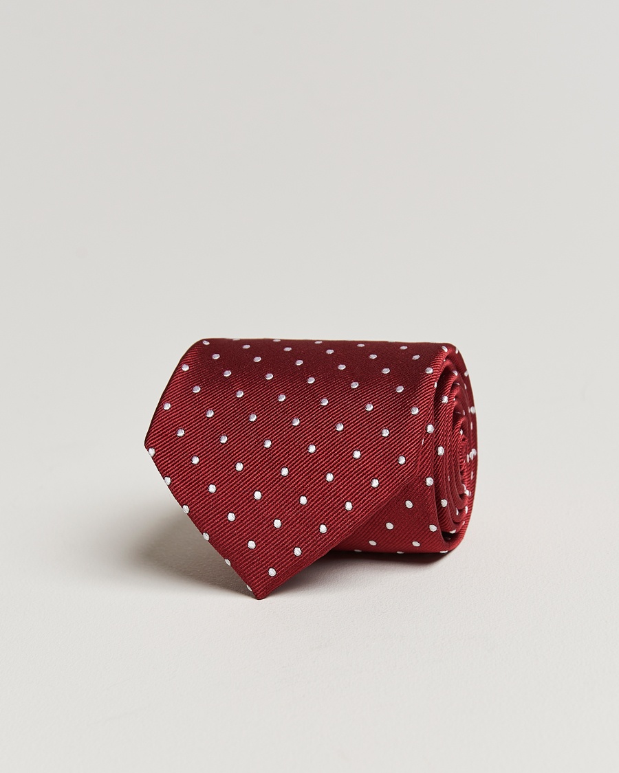 Amanda Christensen Dot Classic Tie 8 cm Wine/White – Rød