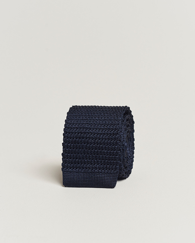 Herre | Amanda Christensen | Amanda Christensen | Knitted Silk Tie 6 cm Navy