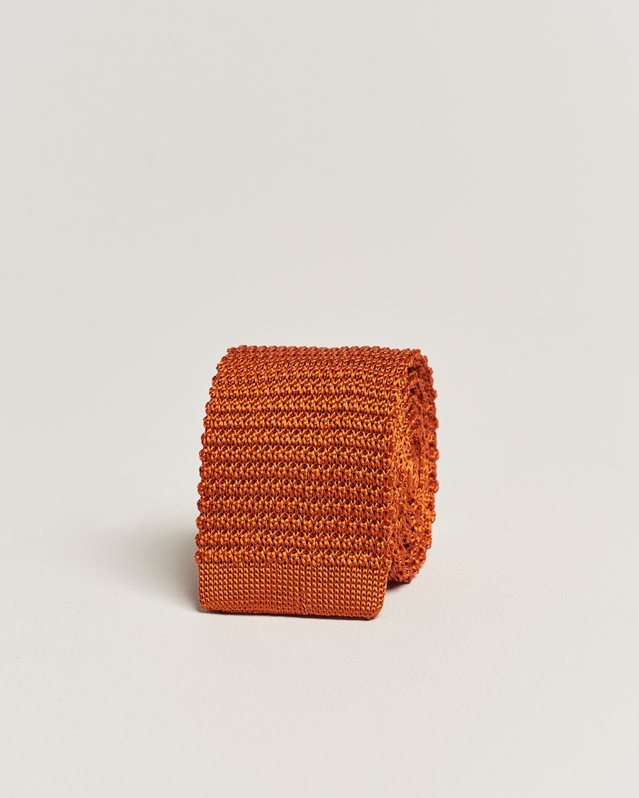 Herre | Assesoarer | Amanda Christensen | Knitted Silk Tie 6 cm Orange