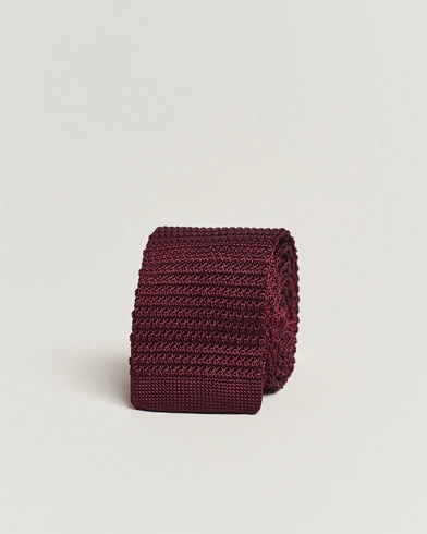 Herre | Mørk dress | Amanda Christensen | Knitted Silk Tie 6 cm Wine Red
