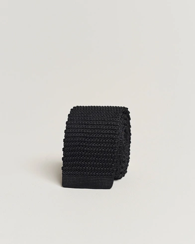 Herre | Amanda Christensen | Amanda Christensen | Knitted Silk Tie 6 cm Black