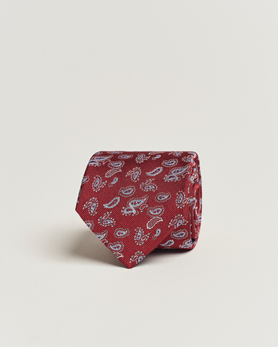  |  Paisley Woven Silk Tie 8 cm Wine Red