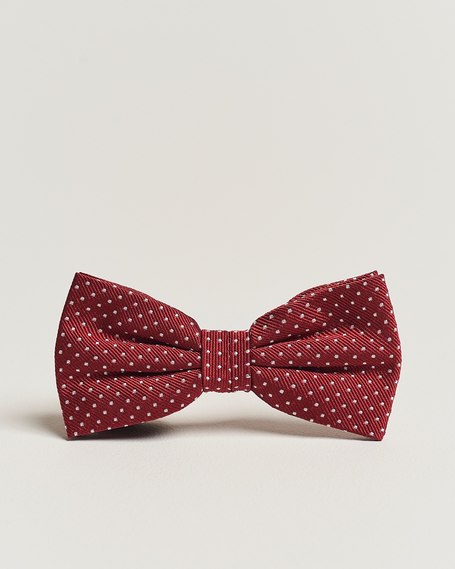 Herre | Amanda Christensen | Amanda Christensen | Micro Dot Pre Tie Silk Wine Red