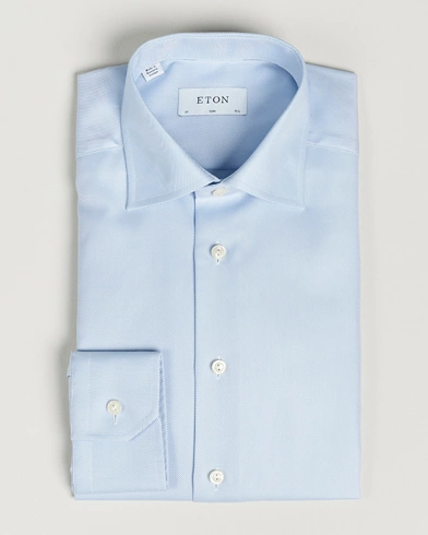 Herre | Formelle | Eton | Slim Fit Textured Twill Shirt Blue