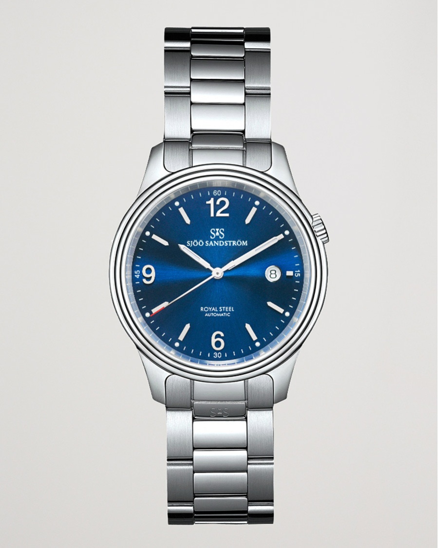 Herre | Lenke i rustfritt stål | Sjöö Sandström | Royal Steel Classic 41mm Blue and Steel