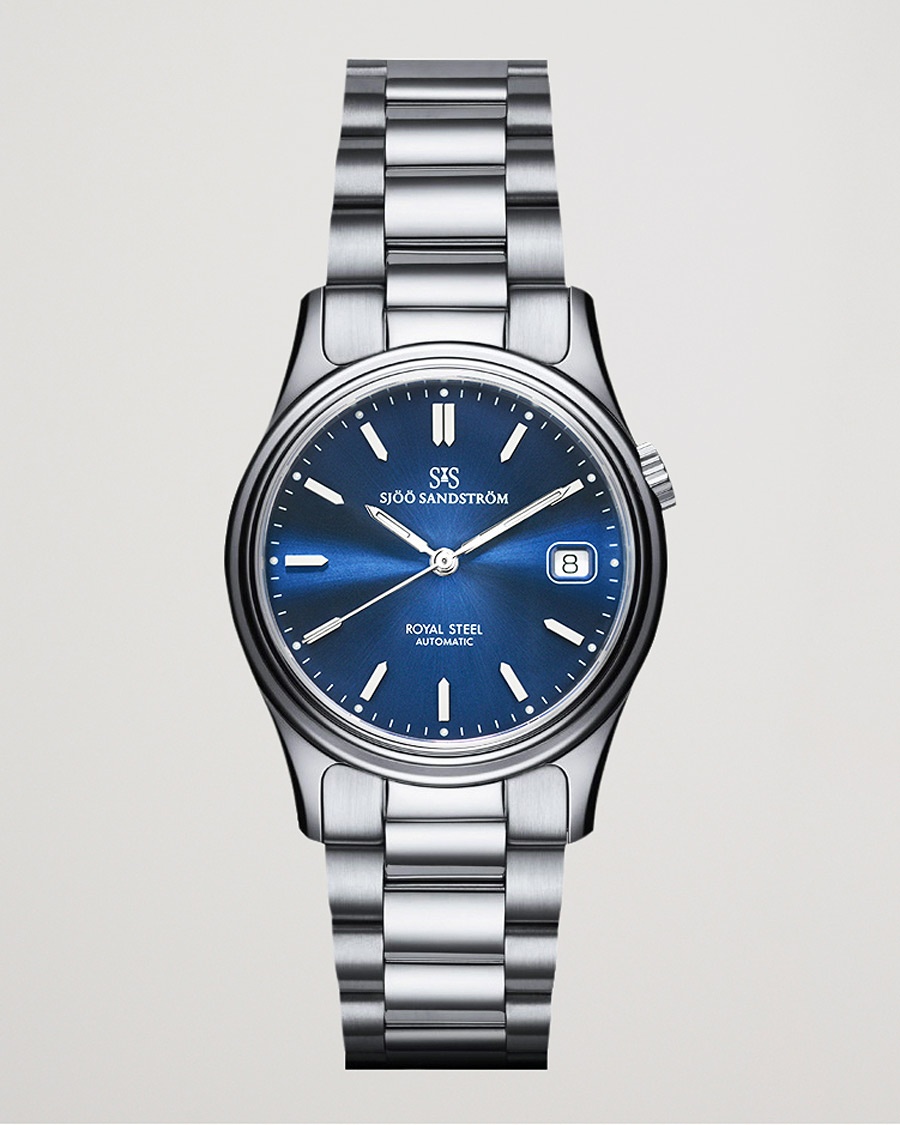 Herre | Lenke i rustfritt stål | Sjöö Sandström | Royal Steel Classic 36mm Blue and Steel