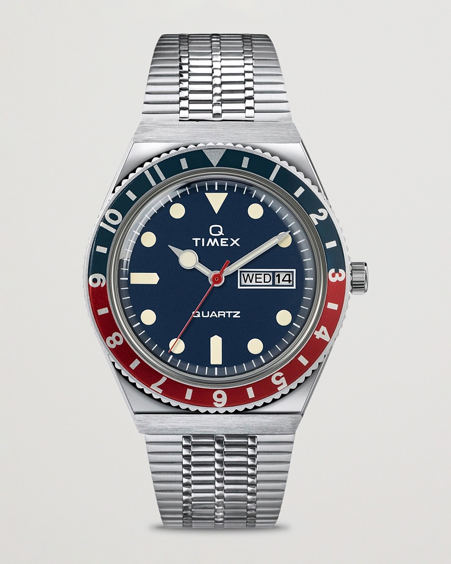 Herre | Lenke i rustfritt stål | Timex | Q Reissue 1979 Silver/Blue Dial