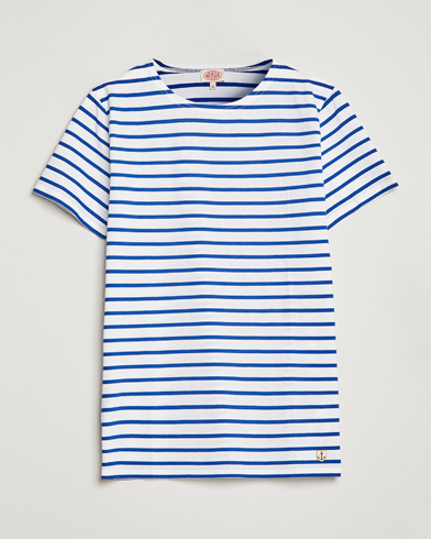 Herre | Snart på lager | Armor-lux | Hoëdic Boatneck Héritage Stripe T-shirt White/Blue