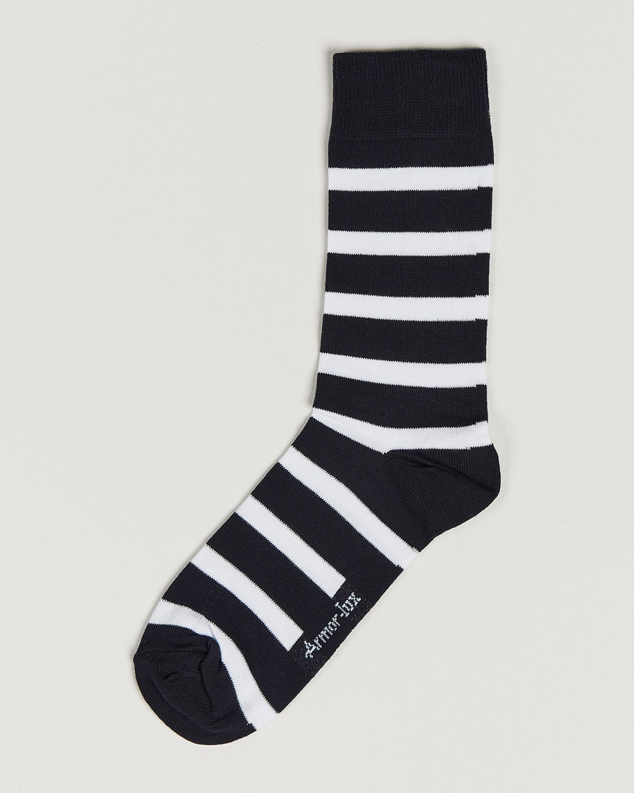Armor-lux Loer Stripe Sock Rich Navy/White – Blå