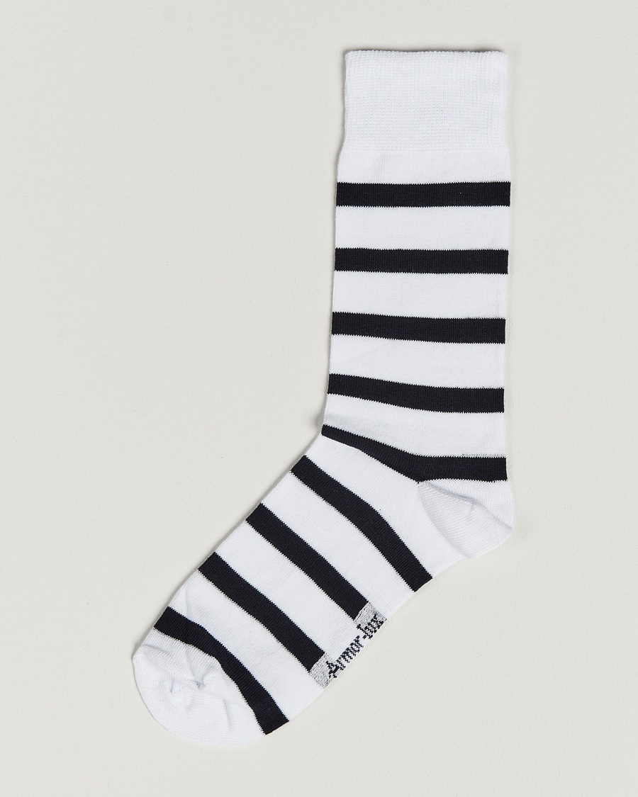 Armor-lux Loer Stripe Sock White/Rich Navy – Hvit
