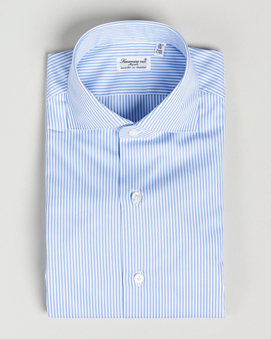 Finamore Napoli Milano Slim Fit Classic Shirt Blue – Blå