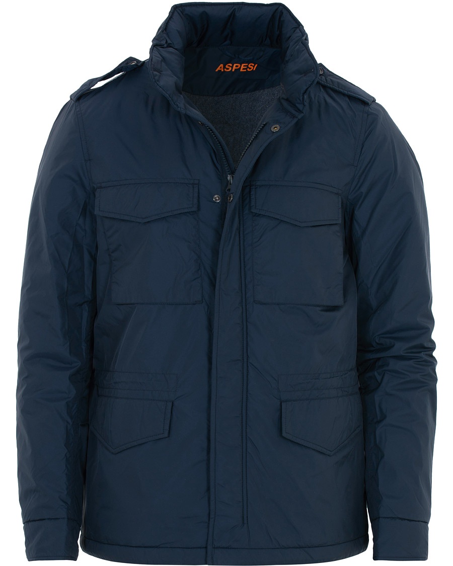 Herre | | Aspesi | Minifield Wool Lined Field Jacket Dark Blue