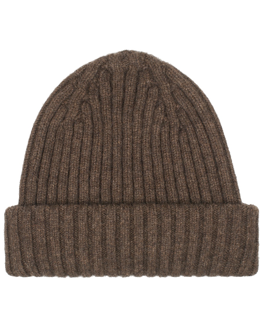 Lambswool/Angora Ribbed Hat Brown