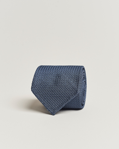 Herre |  | Drake's | Silk Grenadine Handrolled 8 cm Tie Petrol Blue