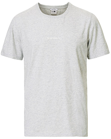 Herre | T-Shirts | NN07 | Ethan Printed Crew Neck Tee Light Grey Melange