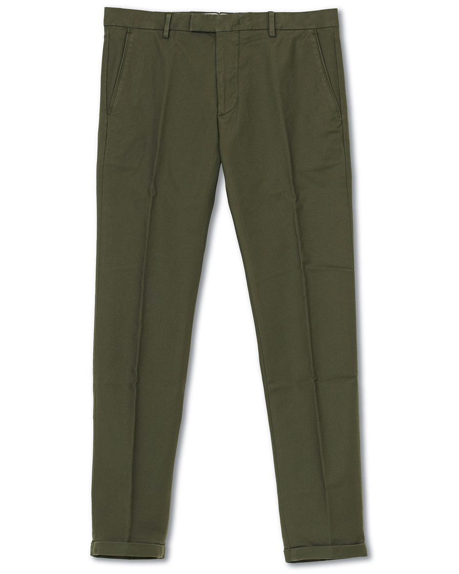 NN07 Scott Regular Fit Stretch Trousers Army Green – Grønn
