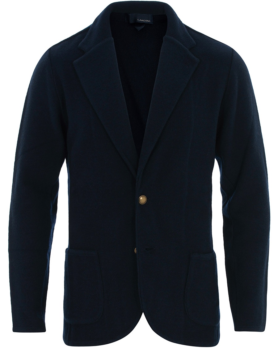 Knitted Wool Blazer Blue