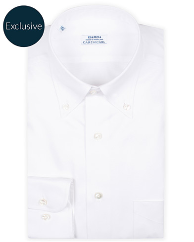 Barba Napoli Slim Fit Oxford Button Down Shirt White