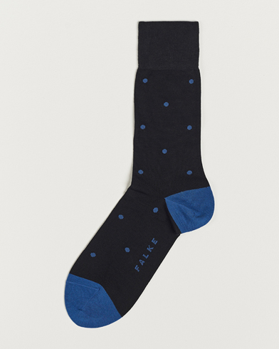 Herre | Sokker | Falke | Cotton Dot Sock Black/Sapphire