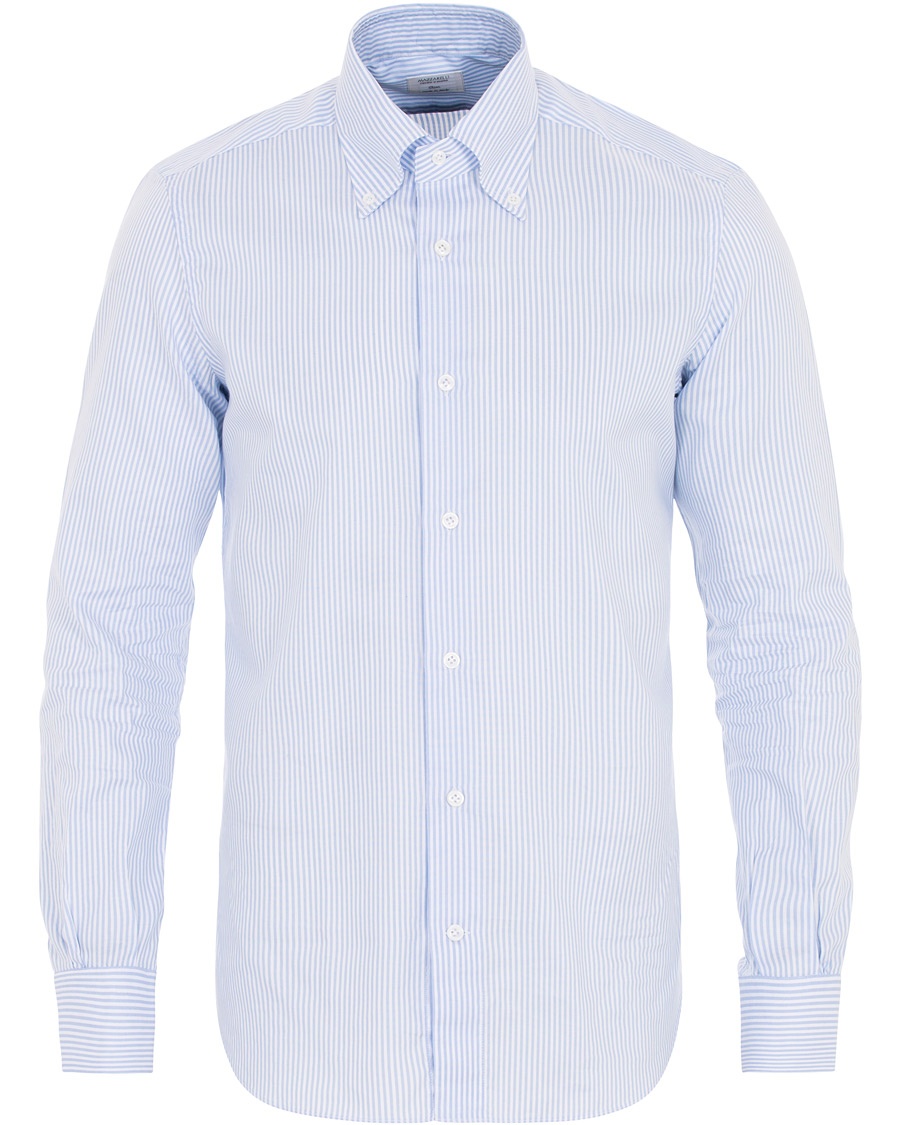  Soft Oxford Button Down Striped Shirt Light Blue