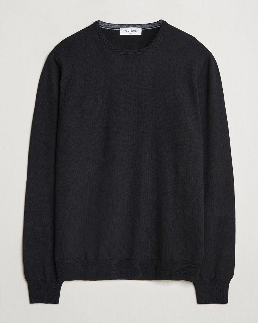  Merino Fashion Fit Crew Neck Pullover Black