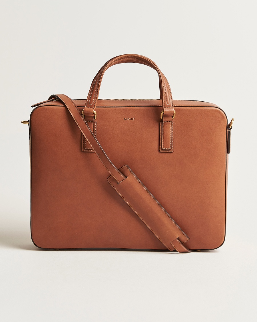 Herre | Dokumentvesker | Mismo | Morris Full Grain Leather Briefcase Tabac