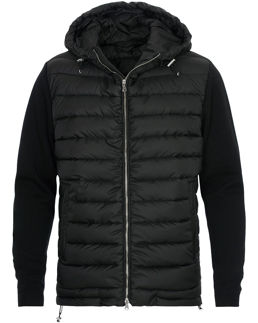 Oscar Jacobson Radius Down hooded Hybrid Jacket Black hos CareOfCarl.no