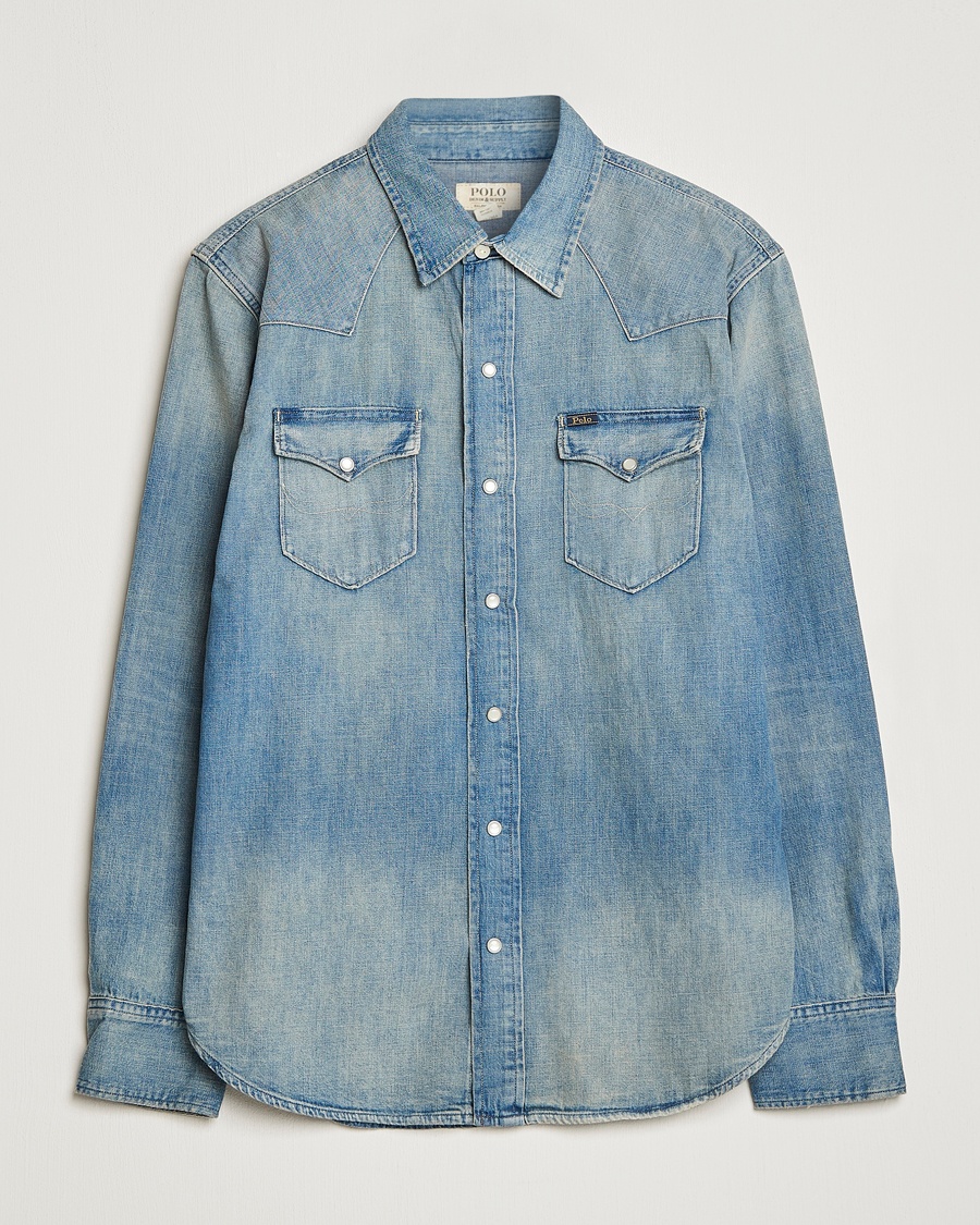 Polo Ralph Lauren Icon Wester Denim Shirt Light Blue – Blå