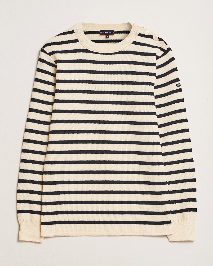 Herre | Strikkede gensere | Armor-lux | Fouesnant Classic Sweater Nature/Rich Navy