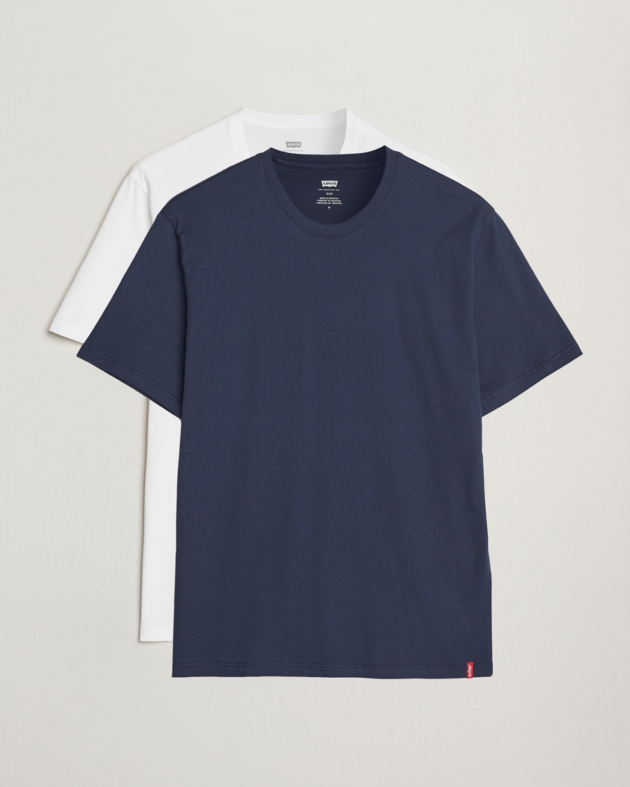  Slim 2-Pack Crew Neck Tee Navy/White