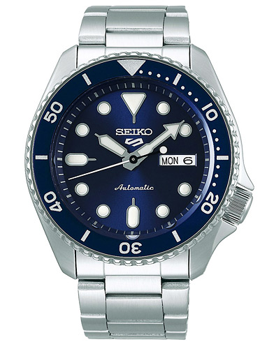  5 Sports Mens 43mm 100m Automatic Steel/Blue Dial