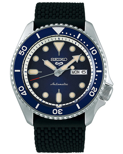 Herre |  | Seiko | 5 Sports Mens 43mm 100m Automatic Rubber/Blue Dial