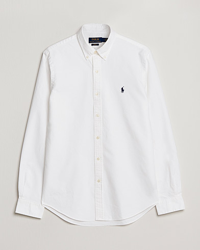 Herre | The Classics of Tomorrow | Polo Ralph Lauren | Slim Fit Garment Dyed Oxford Shirt White