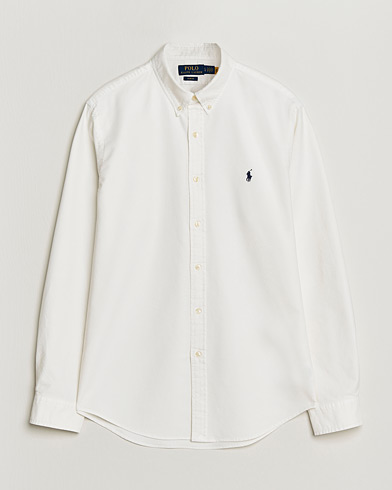 Polo Ralph Lauren Slim Fit Garment Dyed Oxford Shirt White – Hvit