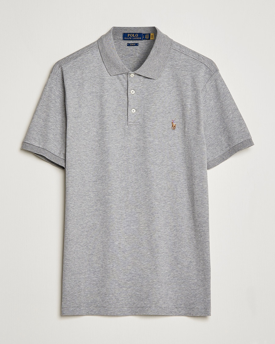 Herre | | Polo Ralph Lauren | Slim Fit Pima Cotton Polo Polo Steel Heather