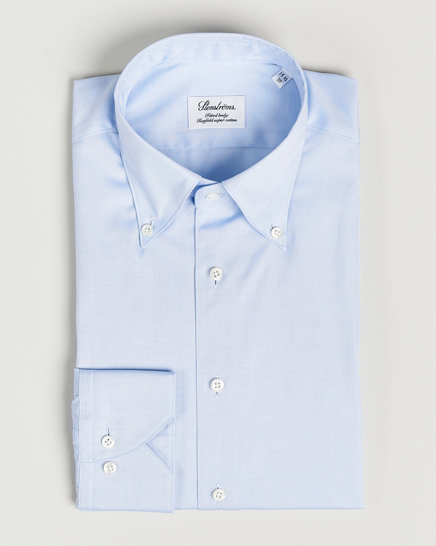 Herre | | Stenströms | Fitted Body Button Down Shirt Light Blue