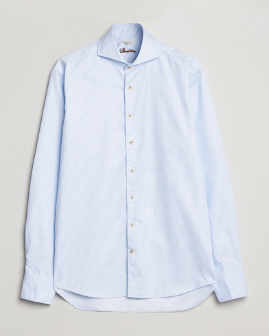 |  Fitted Body Pinstriped Casual Shirt Light Blue