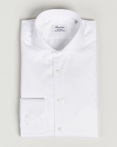 Herre | Klær | Stenströms | Fitted Body Extreme Cut Away Shirt White